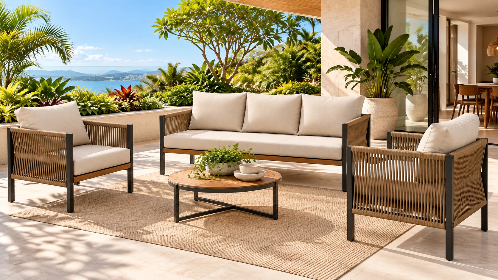 Ambiente Sunset para varanda e lounge